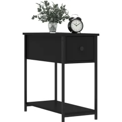 vidaXL Nachtkastje 30x60x60 cm bewerkt hout zwart