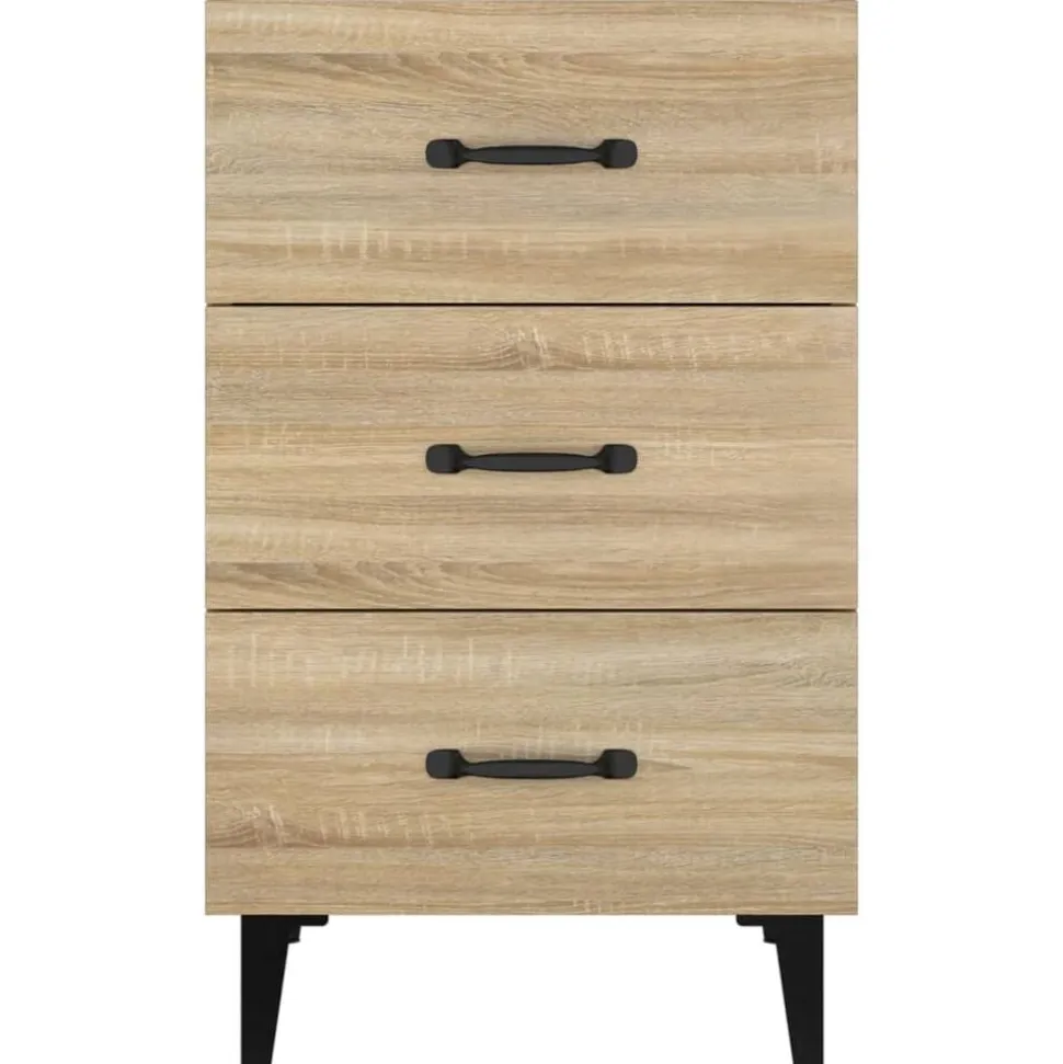 vidaXL Nachtkastje 40x40x66 cm bewerkt hout sonoma eikenkleurig