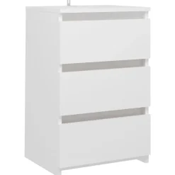 vidaXL Nachtkastje 40x35x62,5 cm bewerkt hout wit