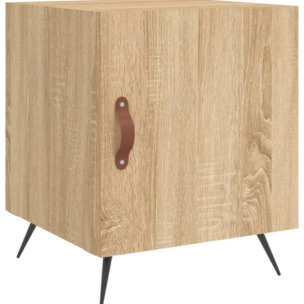vidaXL Nachtkastje 40x40x50 cm bewerkt hout sonoma eikenkleurig