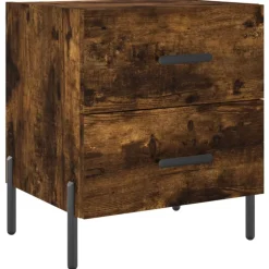 vidaXL Nachtkastje 40x35x47,5 cm bewerkt hout gerookt eikenkleurig