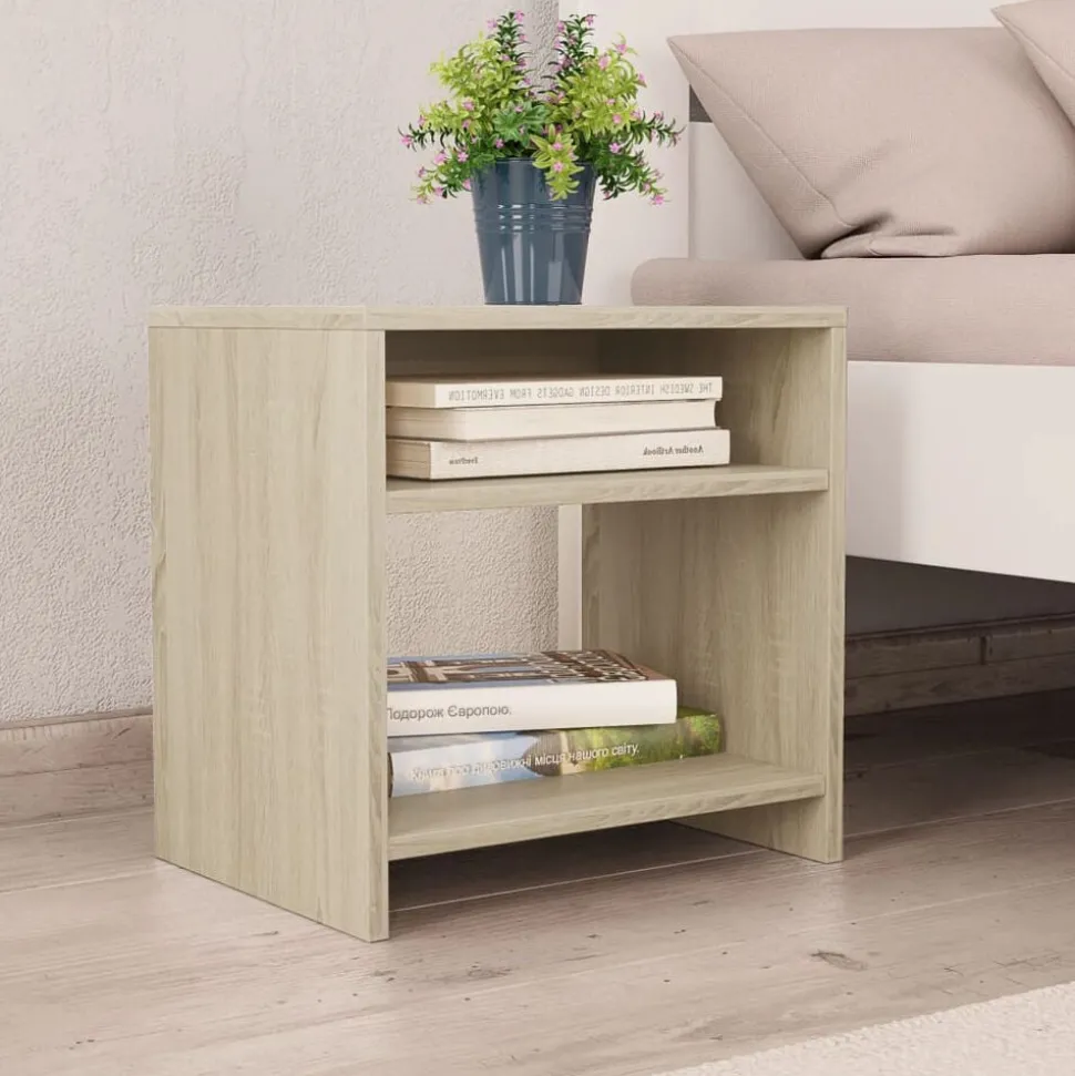 vidaXL Nachtkastje 40x30x40 cm bewerkt hout sonoma eikenkleurig