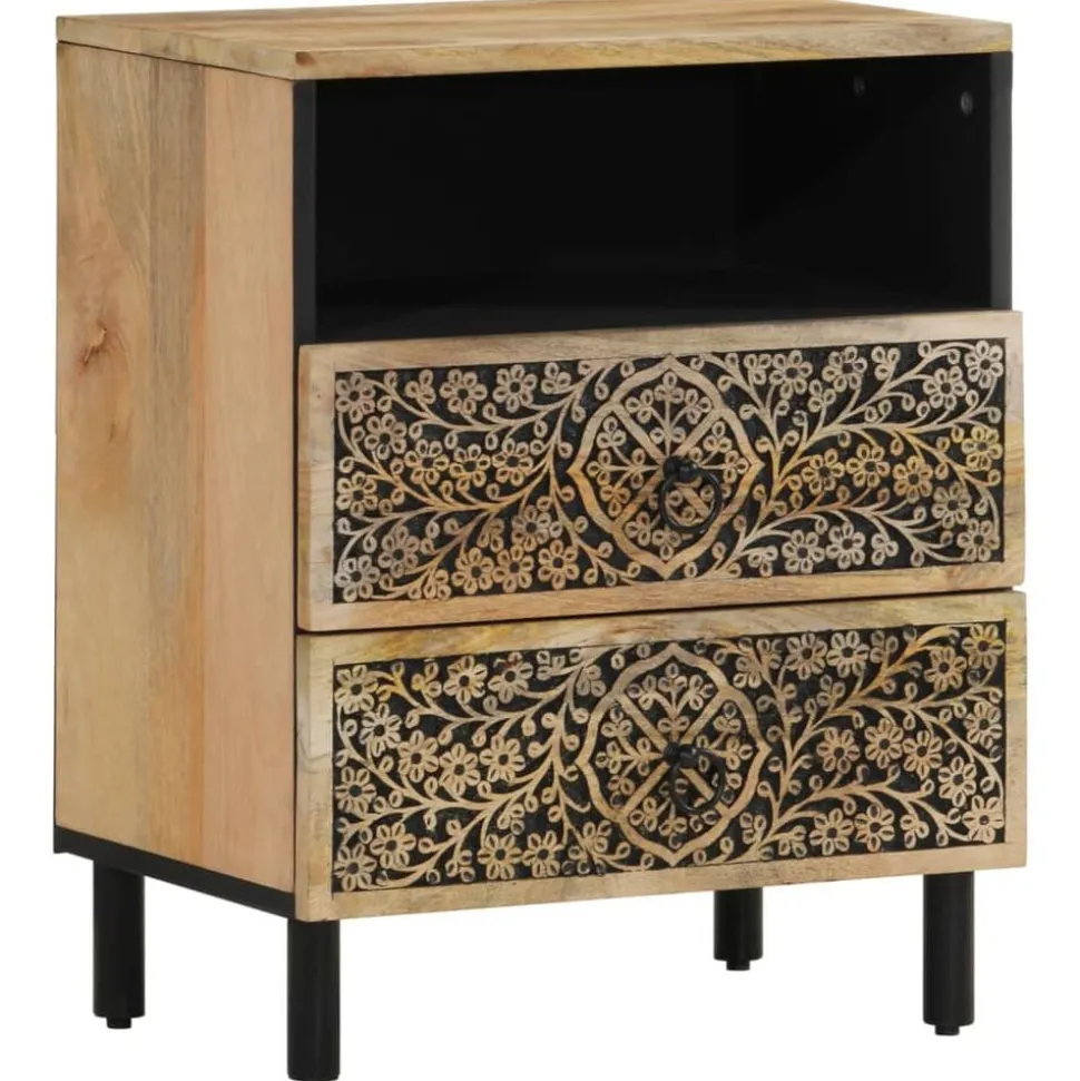 vidaXL Nachtkastje 50x33x60 cm massief mangohout