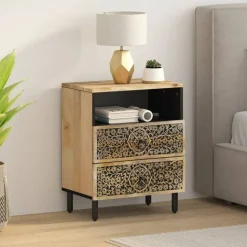 vidaXL Nachtkastje 50x33x60 cm massief mangohout
