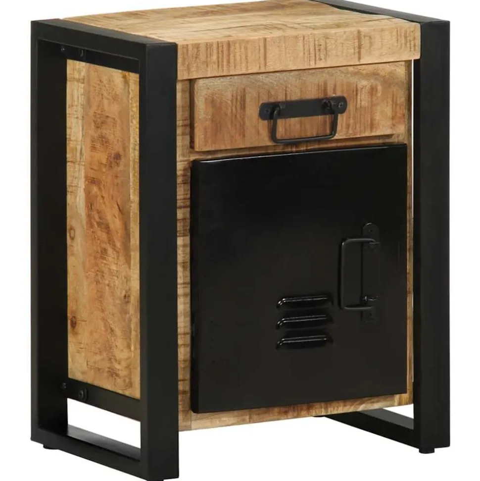 vidaXL Nachtkastje 40x30x50 cm massief ruw mangohout