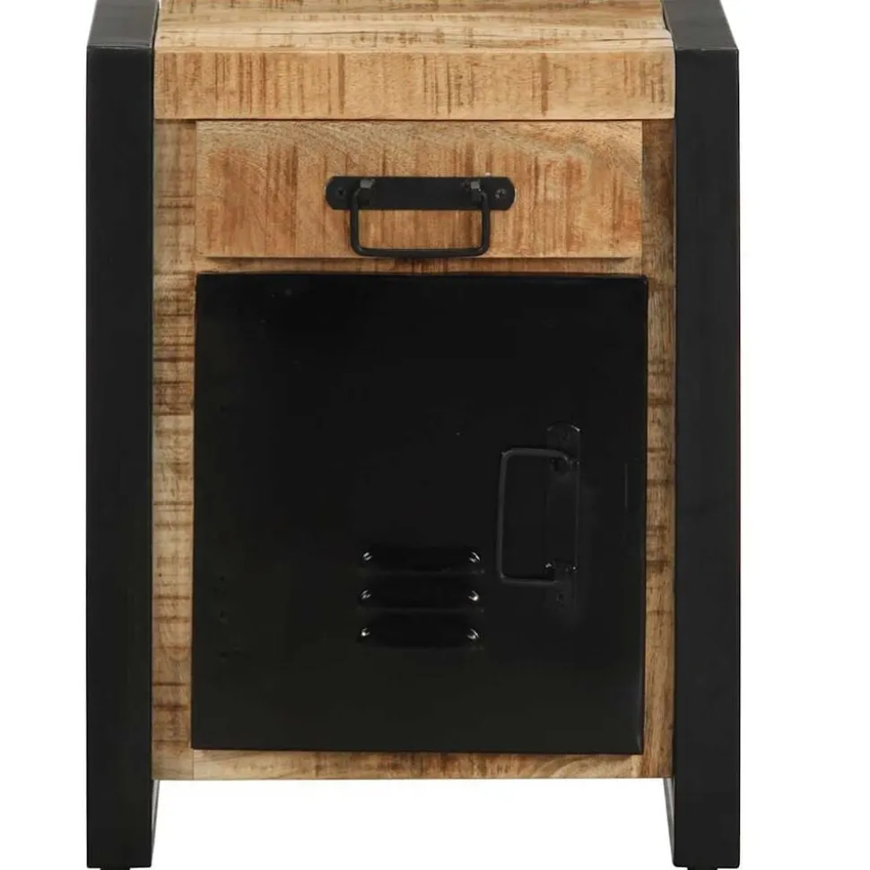 vidaXL Nachtkastje 40x30x50 cm massief ruw mangohout