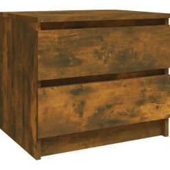 vidaXL Nachtkastje 50x39x43,5 cm bewerkt hout gerookt eikenkleurig