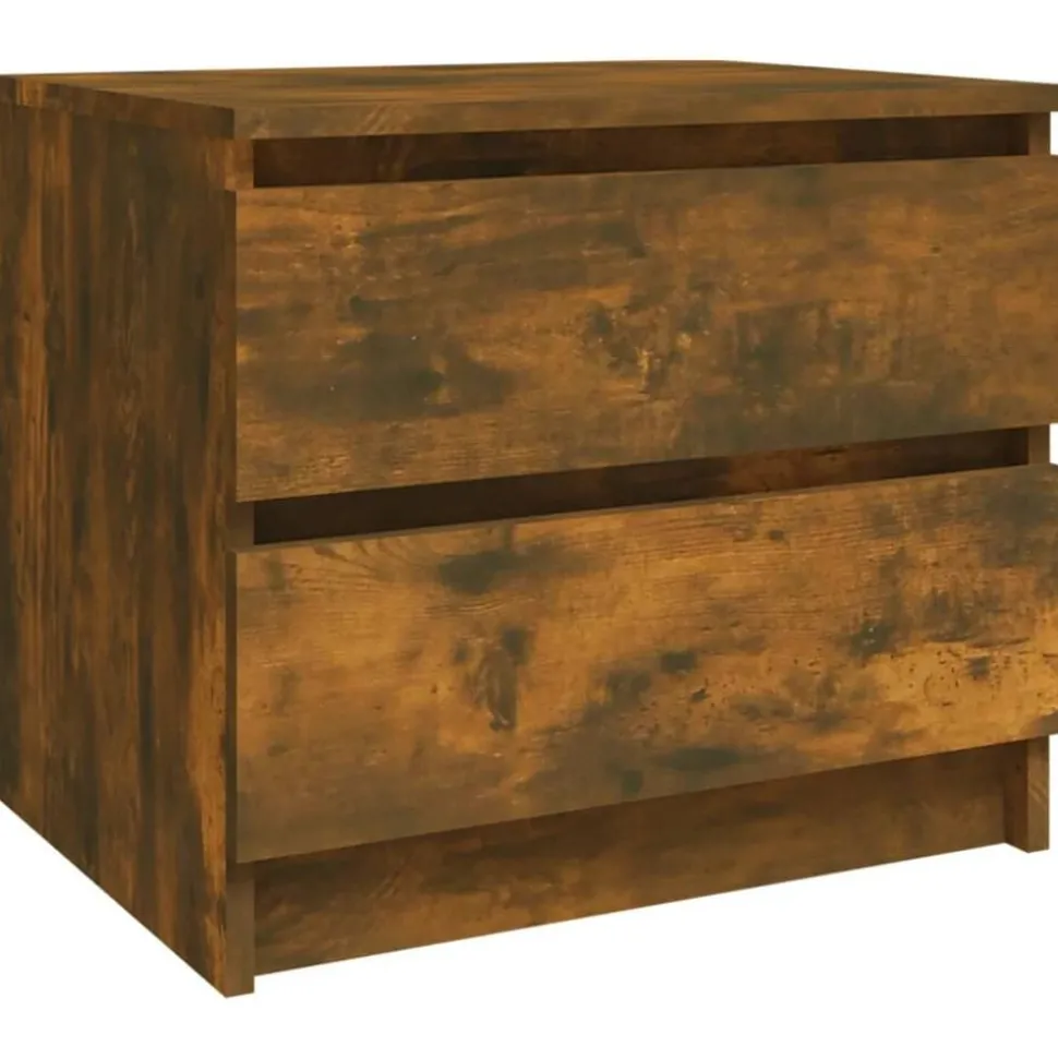 vidaXL Nachtkastje 50x39x43,5 cm bewerkt hout gerookt eikenkleurig