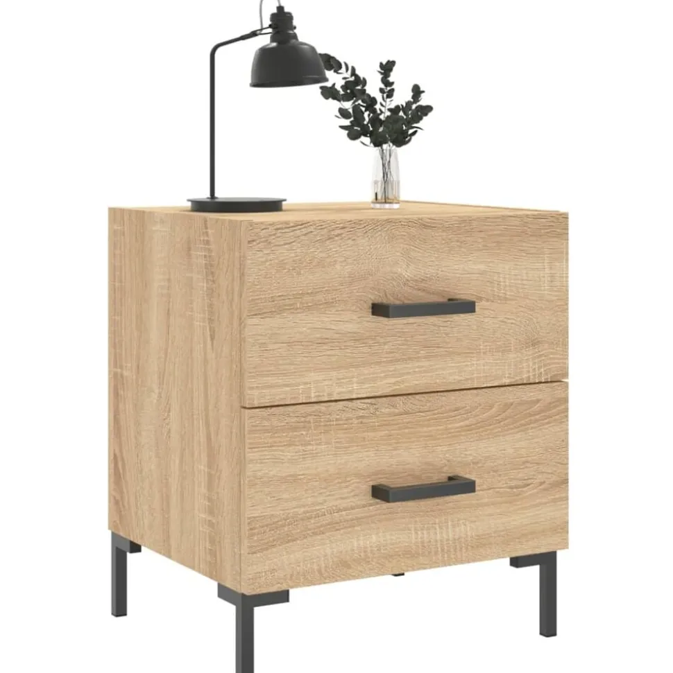 vidaXL Nachtkastje 40x35x47,5 cm bewerkt hout sonoma eikenkleurig