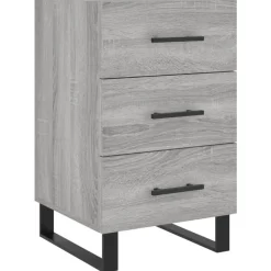vidaXL Nachtkastje 40x40x66 cm bewerkt hout grijs sonoma eiken