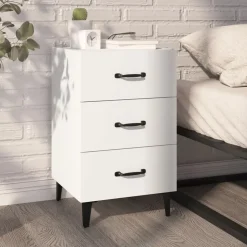 vidaXL Nachtkastje 40x40x66 cm bewerkt hout wit