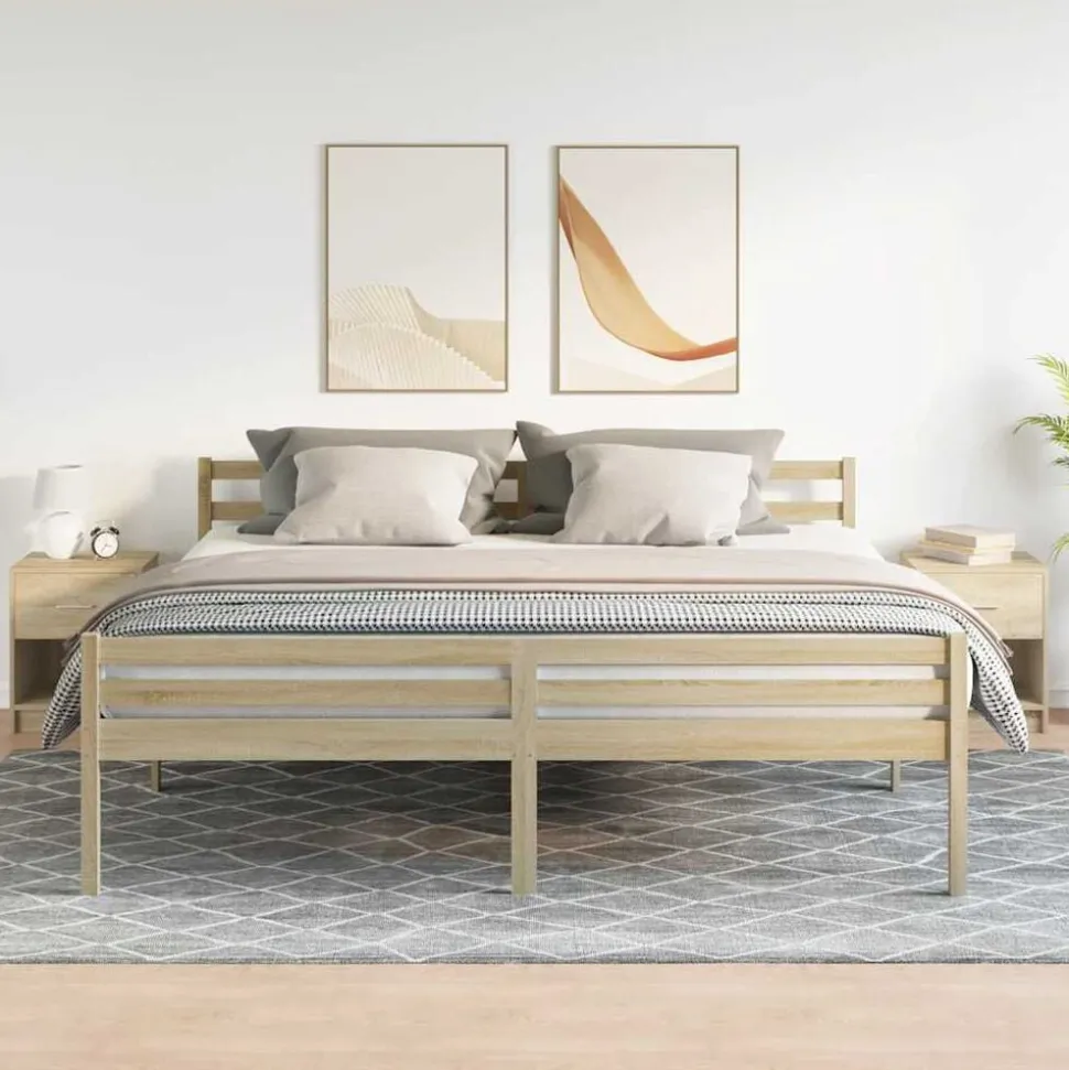 vidaXL Nachtkastjes 2 st met lade 40x34x50 cm sonoma eikenkleurig