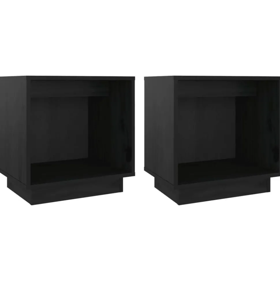 vidaXL Nachtkastjes 2 st 40x30x40 cm massief grenenhout zwart