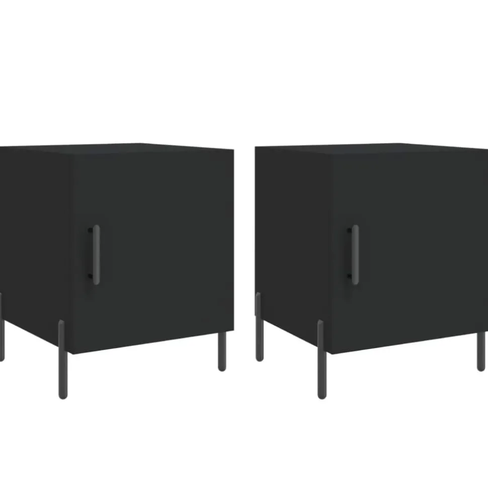 vidaXL Nachtkastjes 2 st 40x40x50 cm bewerkt hout zwart