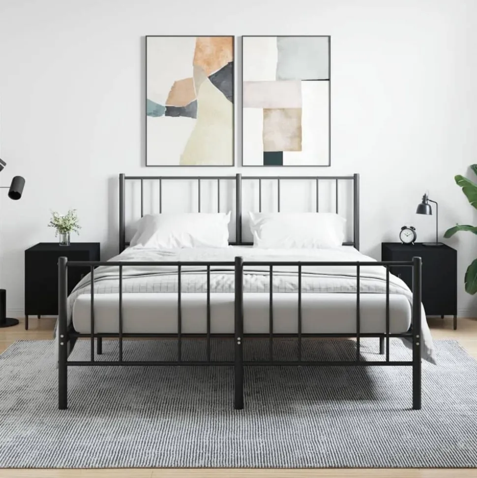 vidaXL Nachtkastjes 2 st 40x40x50 cm bewerkt hout zwart