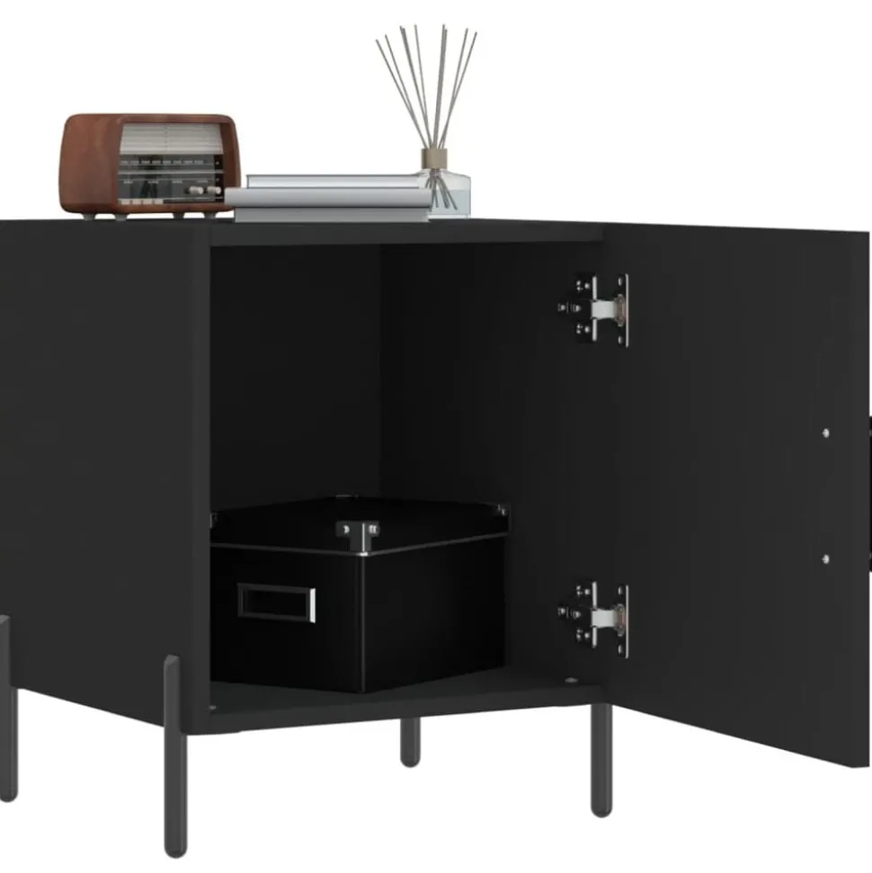 vidaXL Nachtkastjes 2 st 40x40x50 cm bewerkt hout zwart