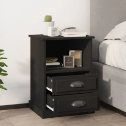 vidaXL Nachtkastjes 2 st 43x36x60 cm zwart