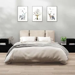 vidaXL Nachtkastjes 2 st 60x34x51 cm massief grenenhout zwart