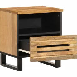 vidaXL Nachtkastjes 2 st 40x34x46 cm massief ruw mangohout