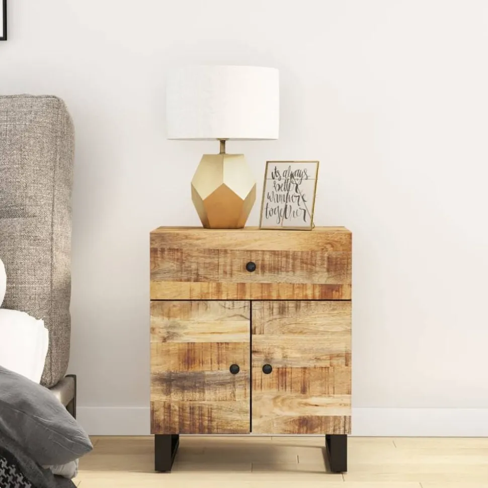 vidaXL Nachtkastjes 50x33x60 cm massief mangohout en bewerkt hout
