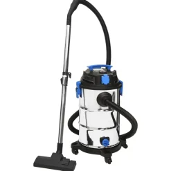 vidaXL Nat- en droogzuiger 1200 W 30 L zilverkleurig