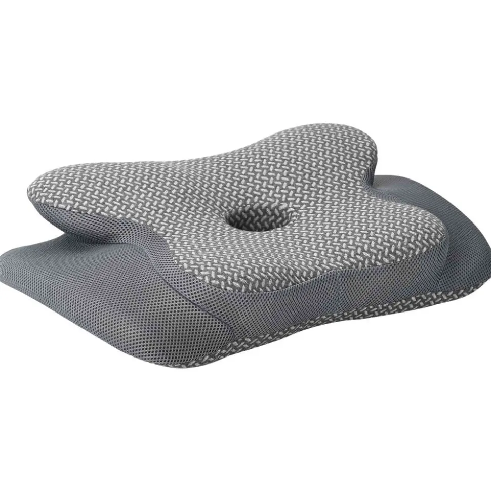 vidaXL Nek kussen Grijs Traagschuim 58 x 38 x 12 cm