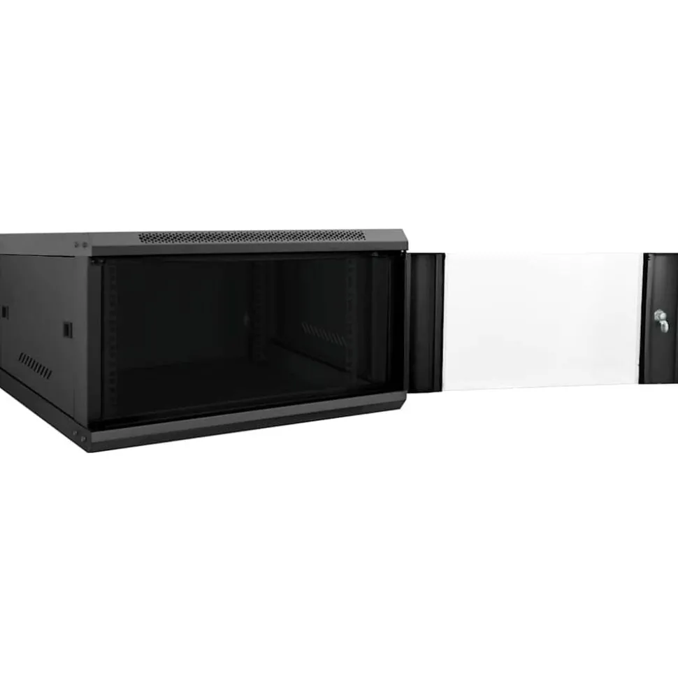 vidaXL Netwerk kabinet met opslag Zwart 60 x 60 x 35 cm Staal