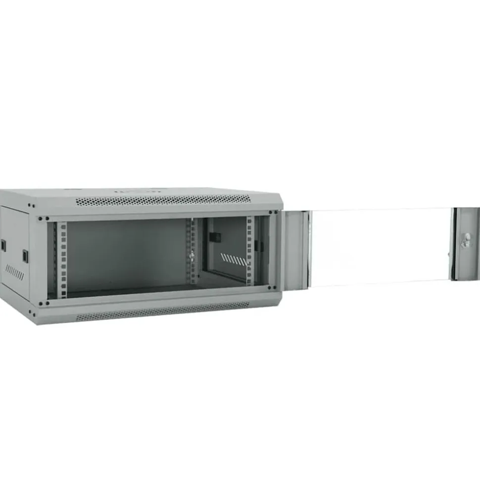 vidaXL Netwerk kabinet met opslag Grijs 60 x 45 x 28 cm Staal
