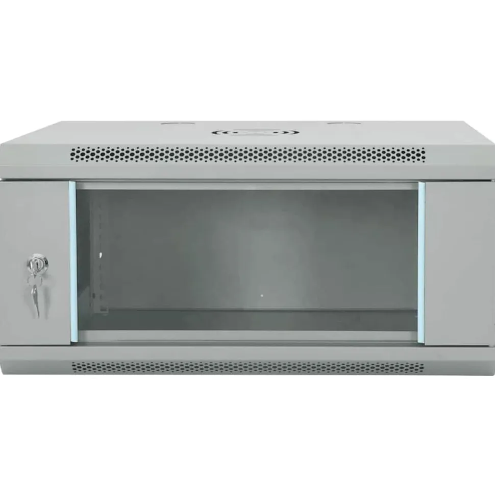 vidaXL Netwerk kabinet met opslag Grijs 60 x 45 x 28 cm Staal