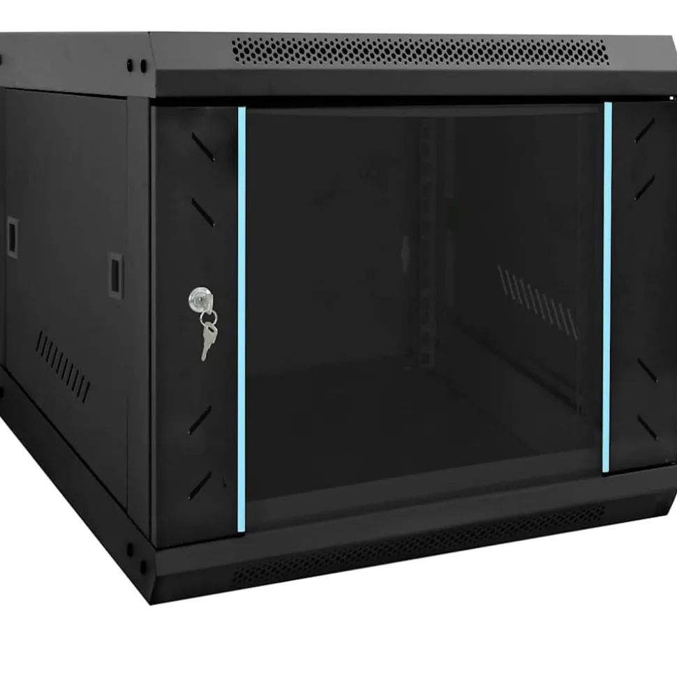vidaXL Netwerk kabinet met opslag Zwart 53 x 60 x 45 cm Staal