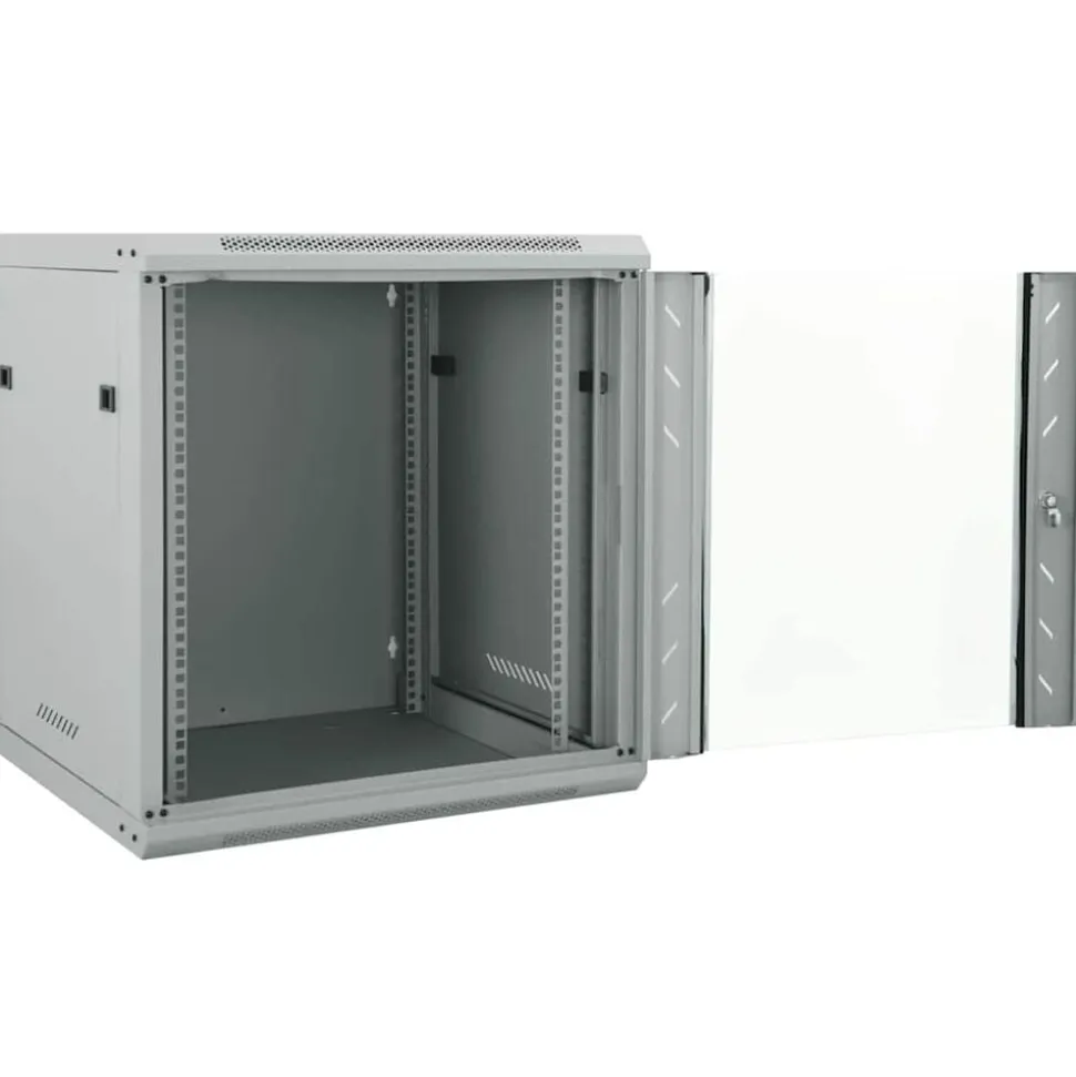 vidaXL Netwerk kabinet met opslag Grijs 60 x 45 x 65 cm Staal