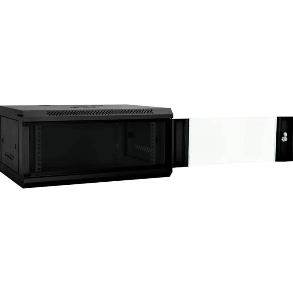 vidaXL Netwerk kabinet met opslag Zwart 60 x 35 x 28 cm Staal