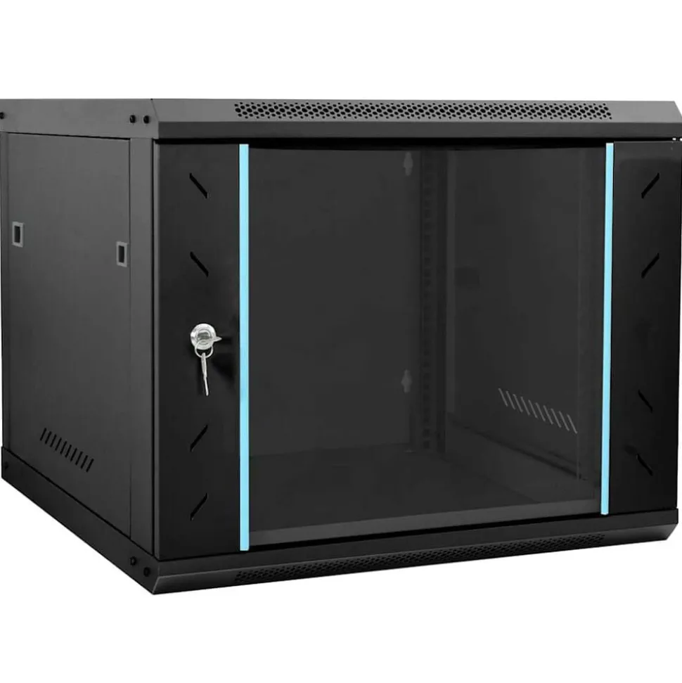 vidaXL Netwerk kabinet met opslag Zwart 60 x 60 x 50 cm Staal