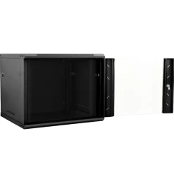 vidaXL Netwerk kabinet met opslag Zwart 60 x 60 x 50 cm Staal