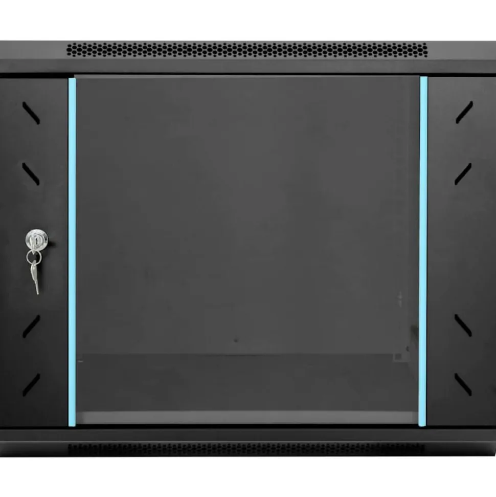 vidaXL Netwerk kabinet met opslag Zwart 60 x 60 x 50 cm Staal