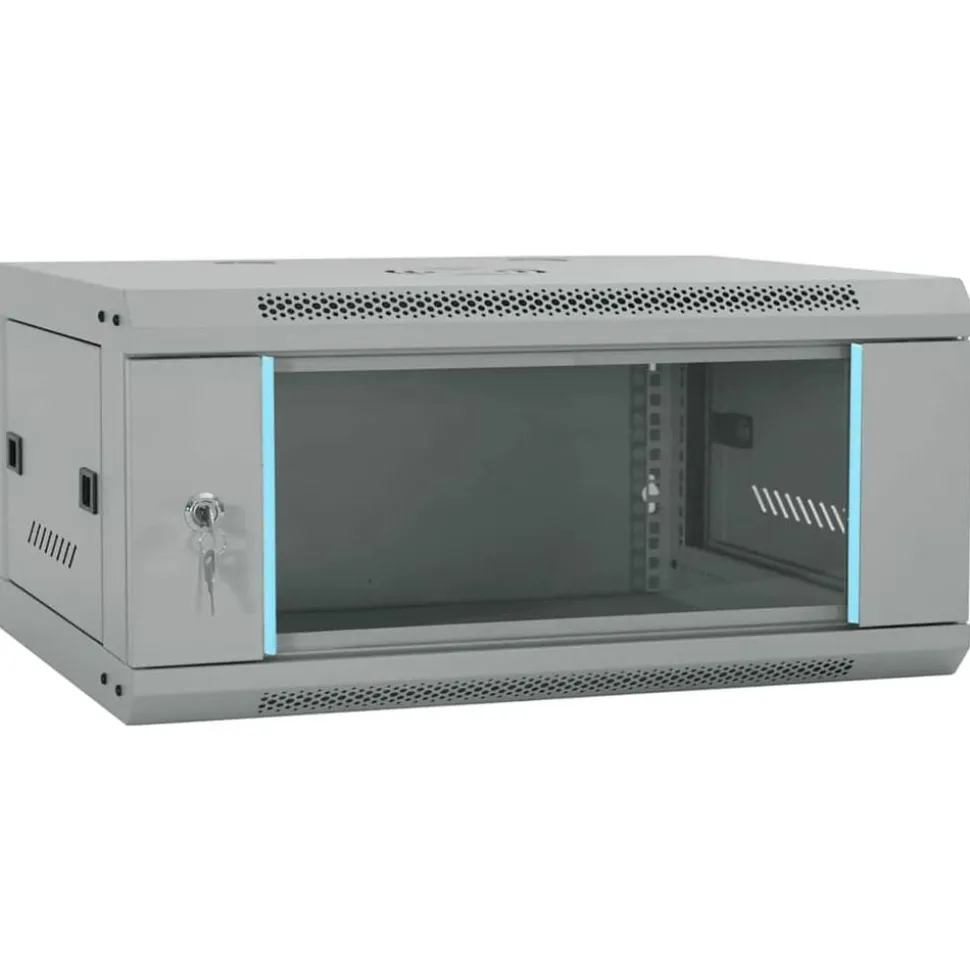 vidaXL Netwerk kabinet met opslag Grijs 60 x 35 x 28 cm Staal