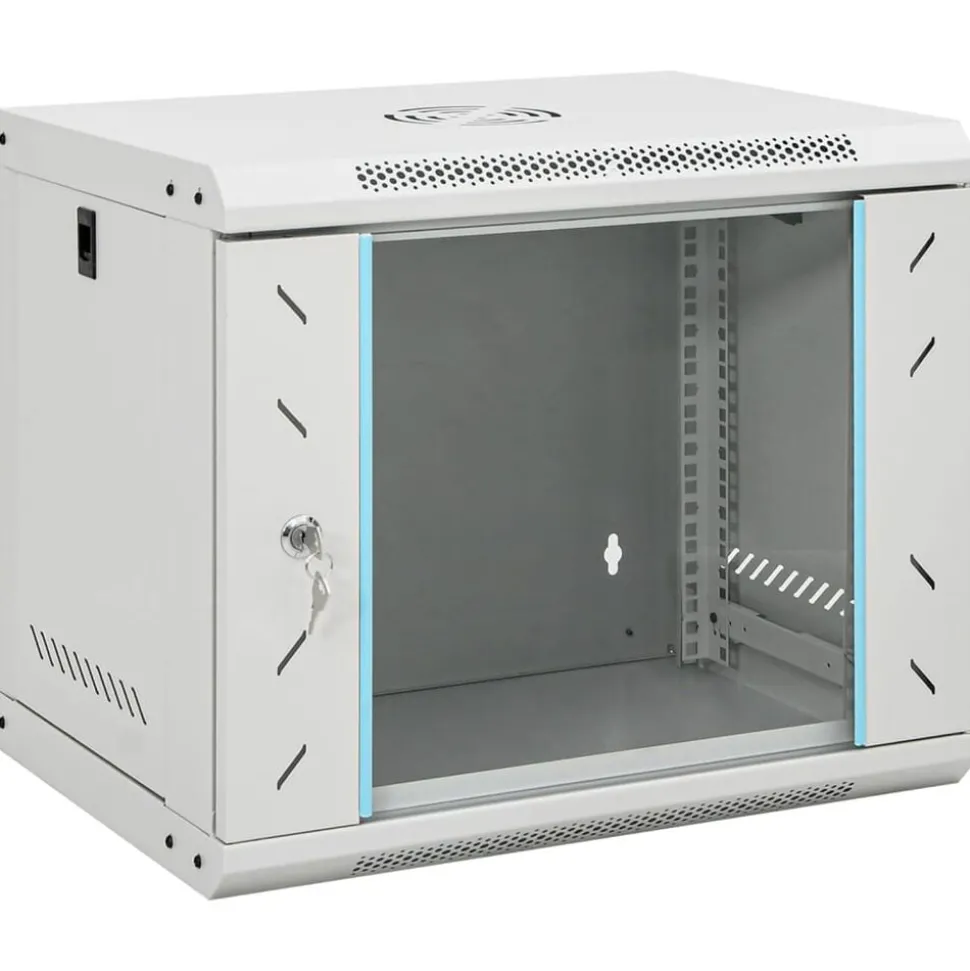 vidaXL Netwerkkast wandgemonteerd 9U 19" IP20 53x40x45 cm