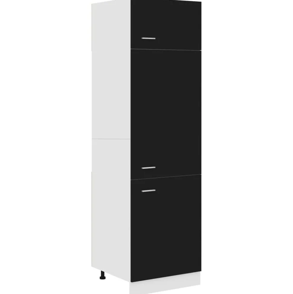 vidaXL Ombouwkast voor koelkast Lyon 60x57x207 cm bewerkt hout zwart
