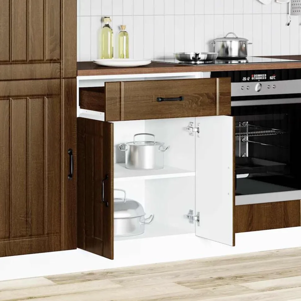 vidaXL Onderkast Lucca bewerkt hout bruin eikenkleur