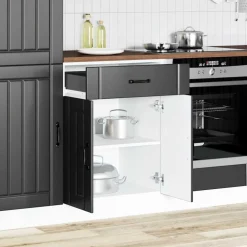 vidaXL Onderkast Lucca bewerkt hout zwart