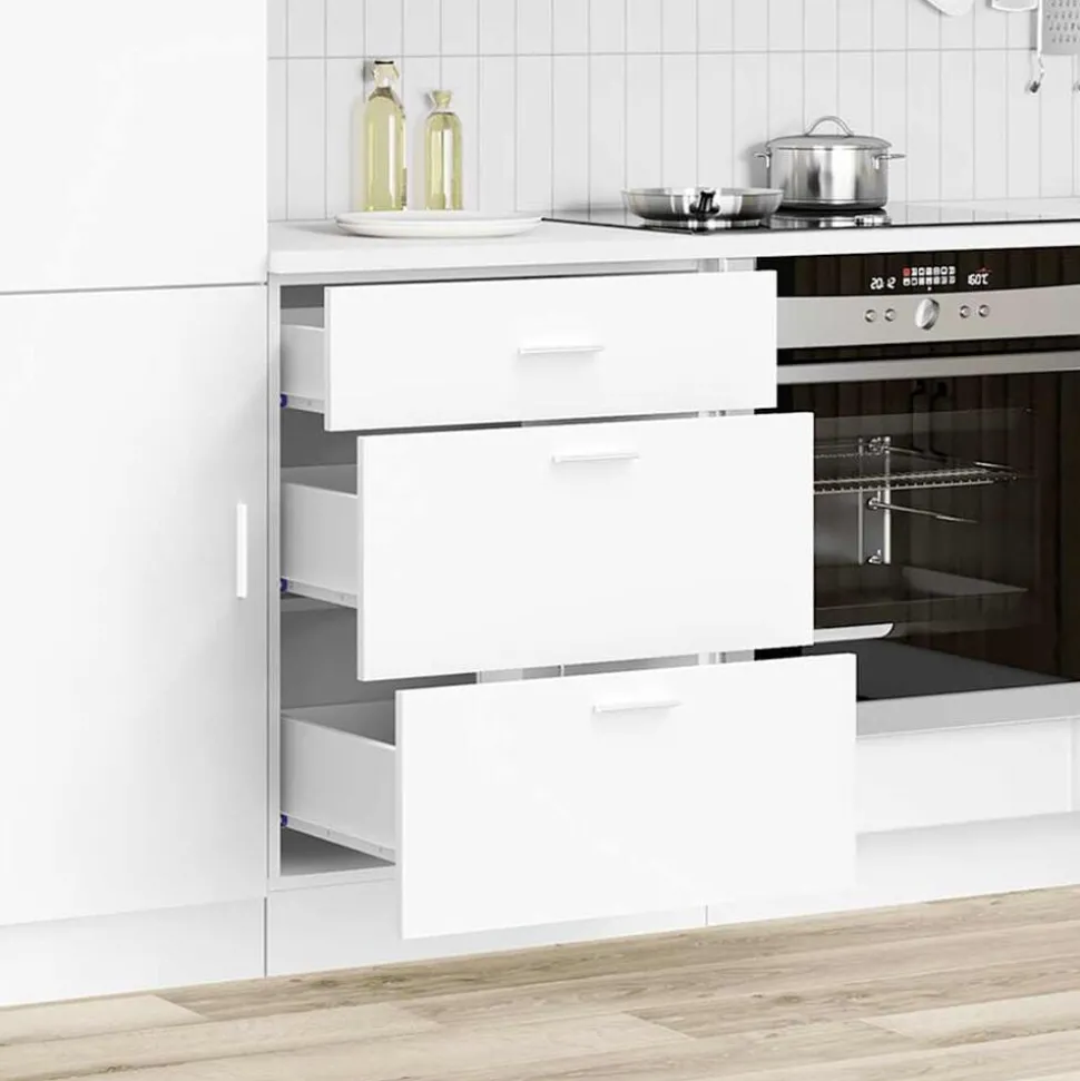 vidaXL Onderkast Lyon bewerkt hout wit