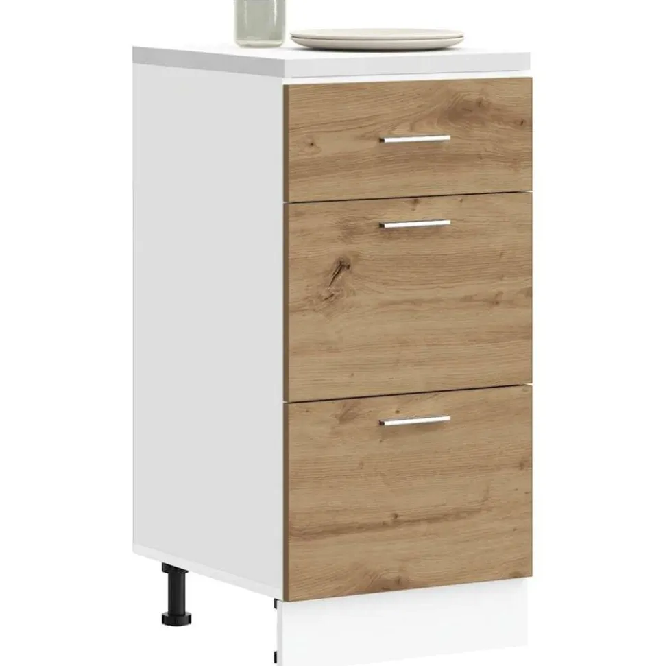vidaXL Onderkast Lyon 40x46x81,5 cm bewerkt hout artisanaal eikenkleur