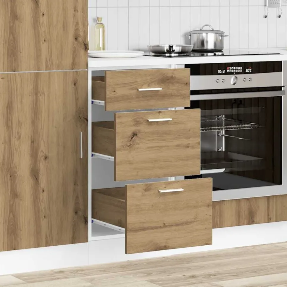 vidaXL Onderkast Lyon 40x46x81,5 cm bewerkt hout artisanaal eikenkleur