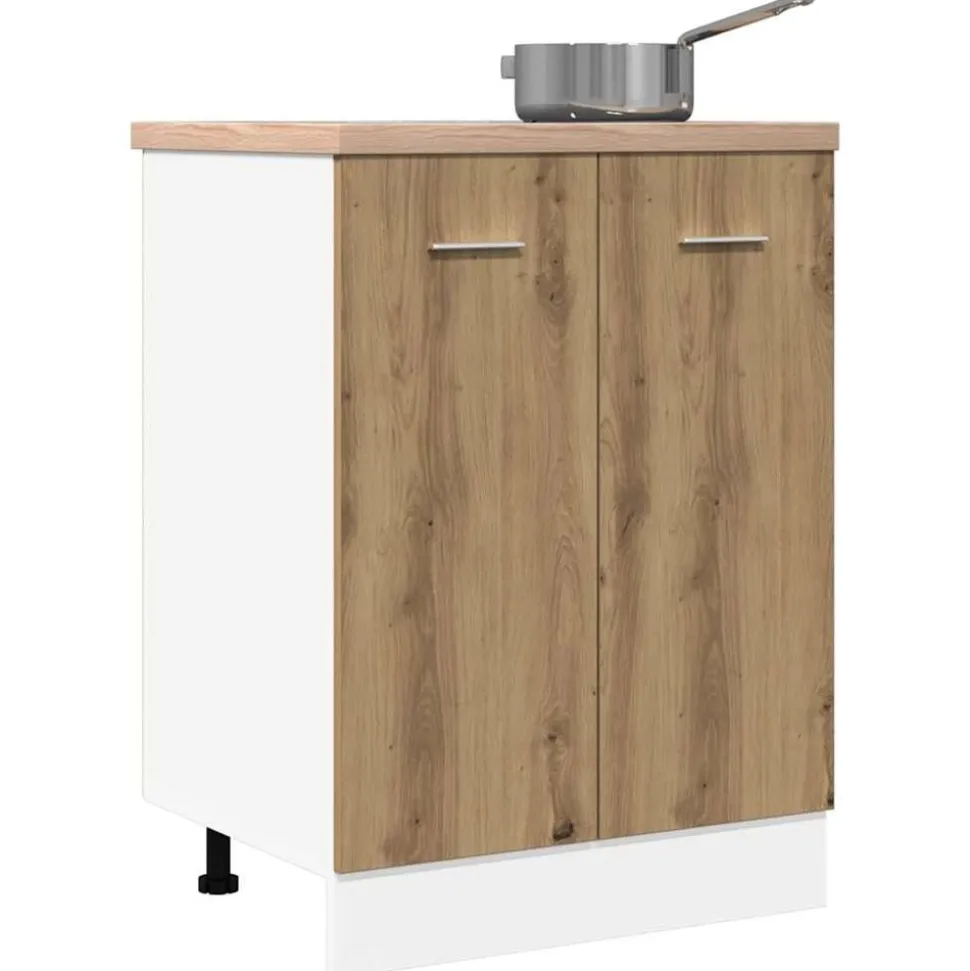 vidaXL Onderkast Lyon 60x46x81,5 cm bewerkt hout artisanaal eikenkleur
