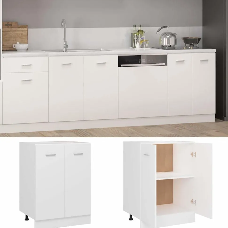 vidaXL Onderkast Lyon 60x46x81,5 cm bewerkt hout wit