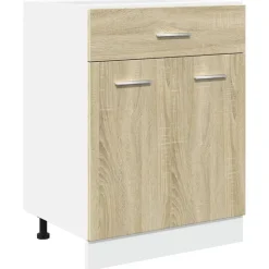 vidaXL Onderkast met lade Lyon 60x46x81,5 cm bewerkt hout sonoma eikenkleurig