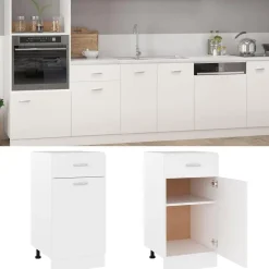vidaXL Onderkast met lade Lyon 40x46x81,5 cm bewerkt hout wit