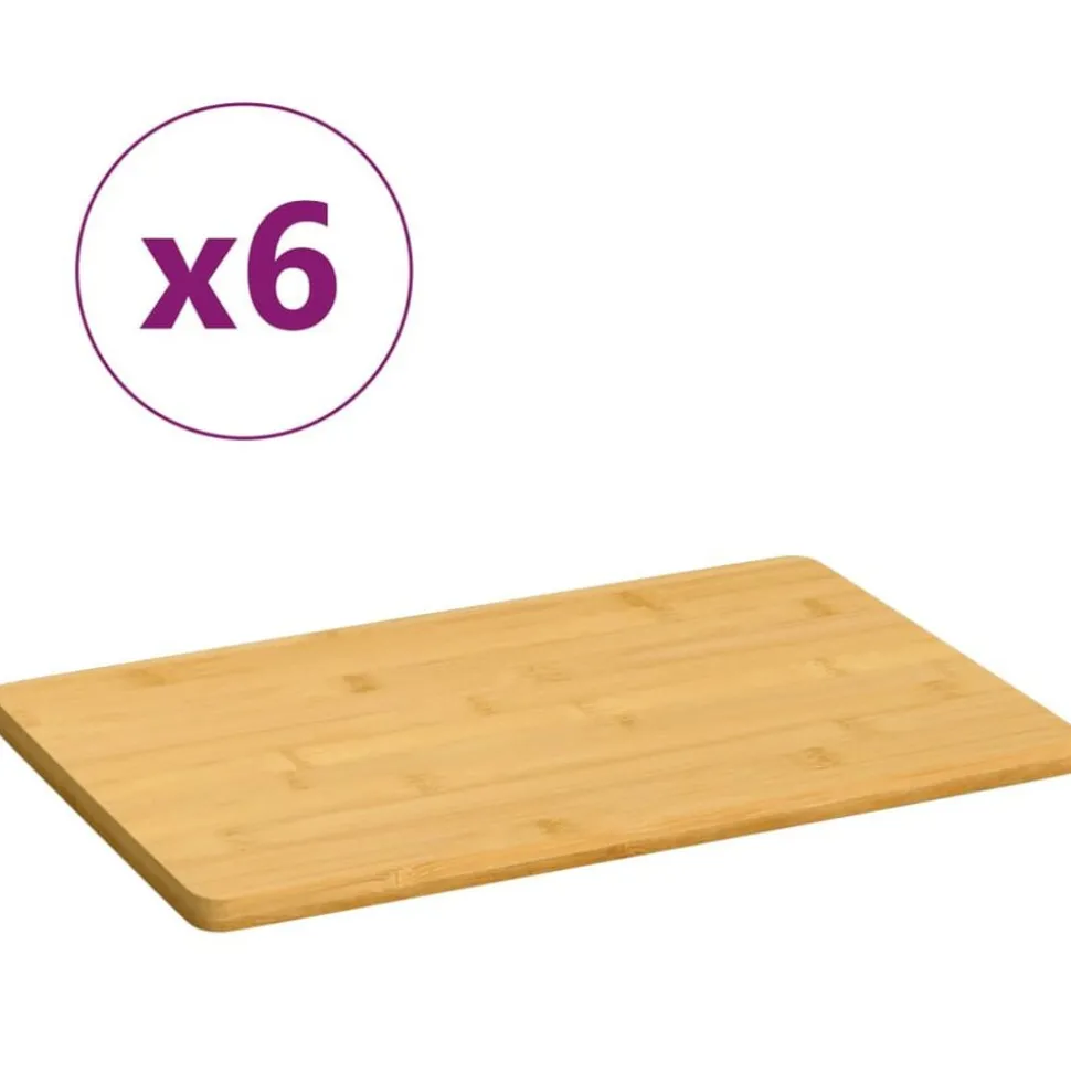 vidaXL Ontbijtborden 6 st 22x14x0,8 cm bamboe