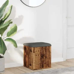 vidaXL Opbergbank 42x42x45 cm bewerkt hout oud houtkleurig