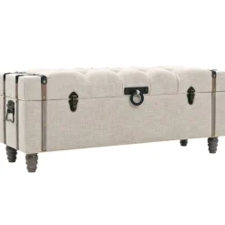vidaXL Opbergbankenset 112x37x45 cm massief hout en staal 3-delig